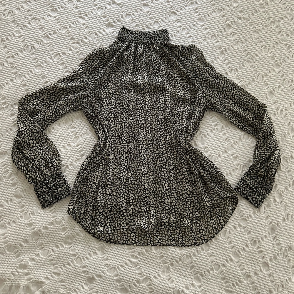 H&M Monochrome Floral Blouse